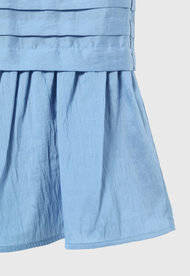 WASHABLE LINEN NO SLEEVE PEPLUM BLOUSE / ウォッシャブルリネンノースリーブペプラムブラウス 詳細画像 Blue 5