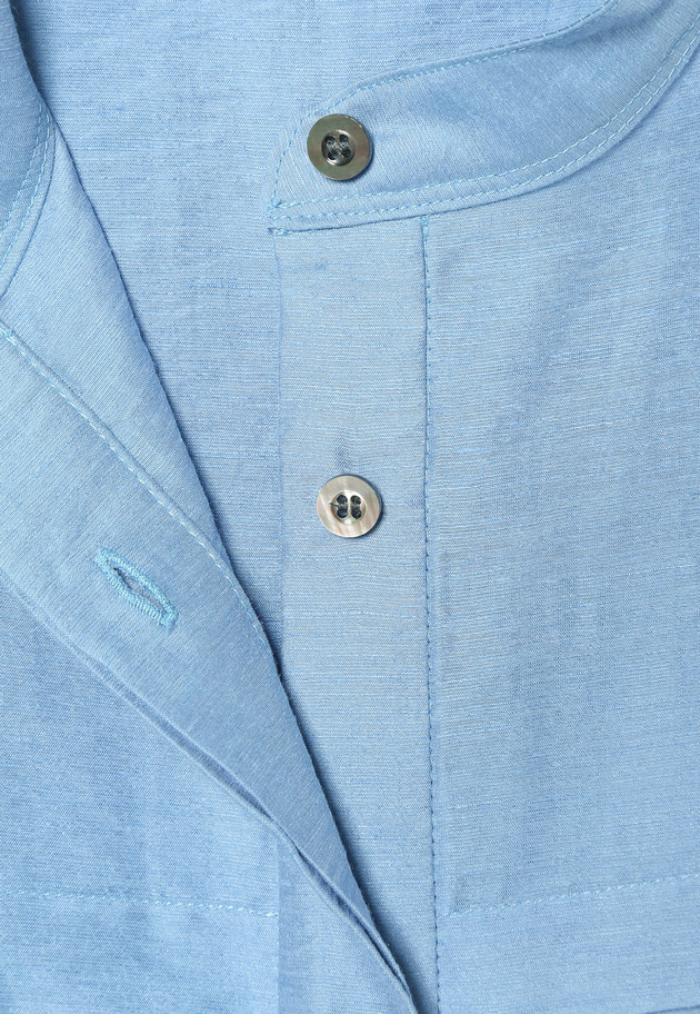 WASHABLE LINEN NO SLEEVE PEPLUM BLOUSE / ウォッシャブルリネンノースリーブペプラムブラウス 詳細画像 Blue 6