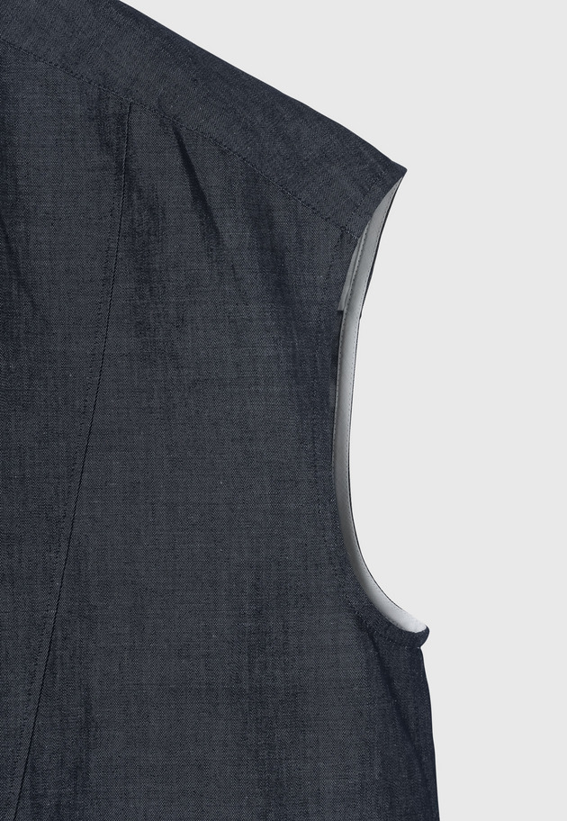 DENIM BOW NO SLEEVE BLOUSE / デニムボウノースリーブブラウス 詳細画像 Navy 5