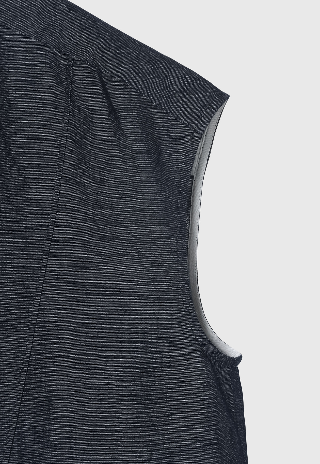 DENIM BOW NO SLEEVE BLOUSE / デニムボウノースリーブブラウス 詳細画像 Navy 5