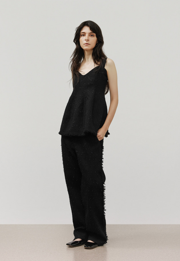 TAPE YARN TWEED BUSTIER / テープヤーンツィードビスチェ 詳細画像 Black 1