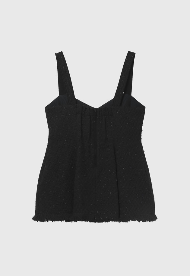 TAPE YARN TWEED BUSTIER / テープヤーンツィードビスチェ 詳細画像 Black 8