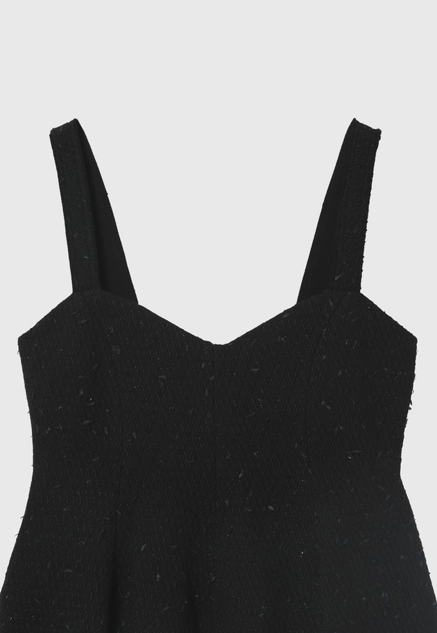 TAPE YARN TWEED BUSTIER / テープヤーンツィードビスチェ 詳細画像 Black 9