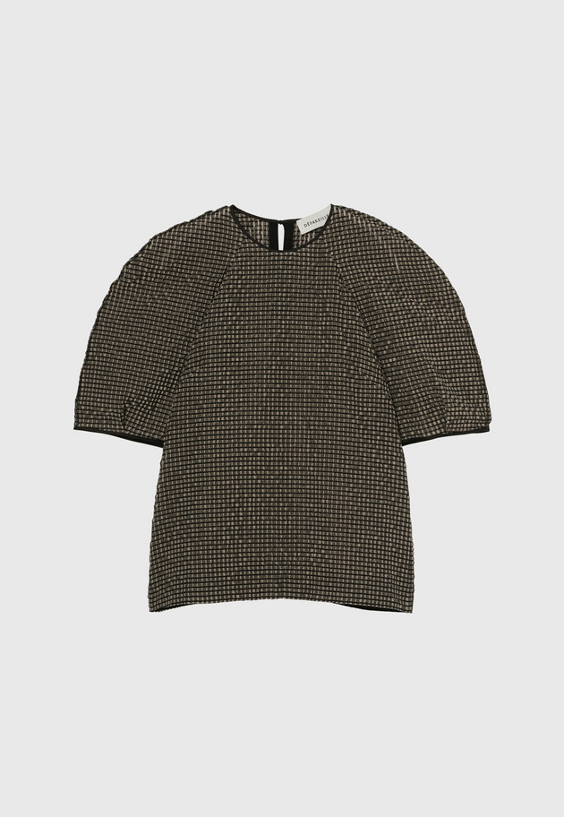 SHEERSUCKER CHECK BLOUSE / シアーサッカーチェックブラウス 詳細画像 Beige 6