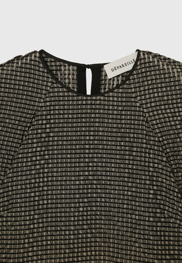 SHEERSUCKER CHECK BLOUSE / シアーサッカーチェックブラウス 詳細画像 Beige 8