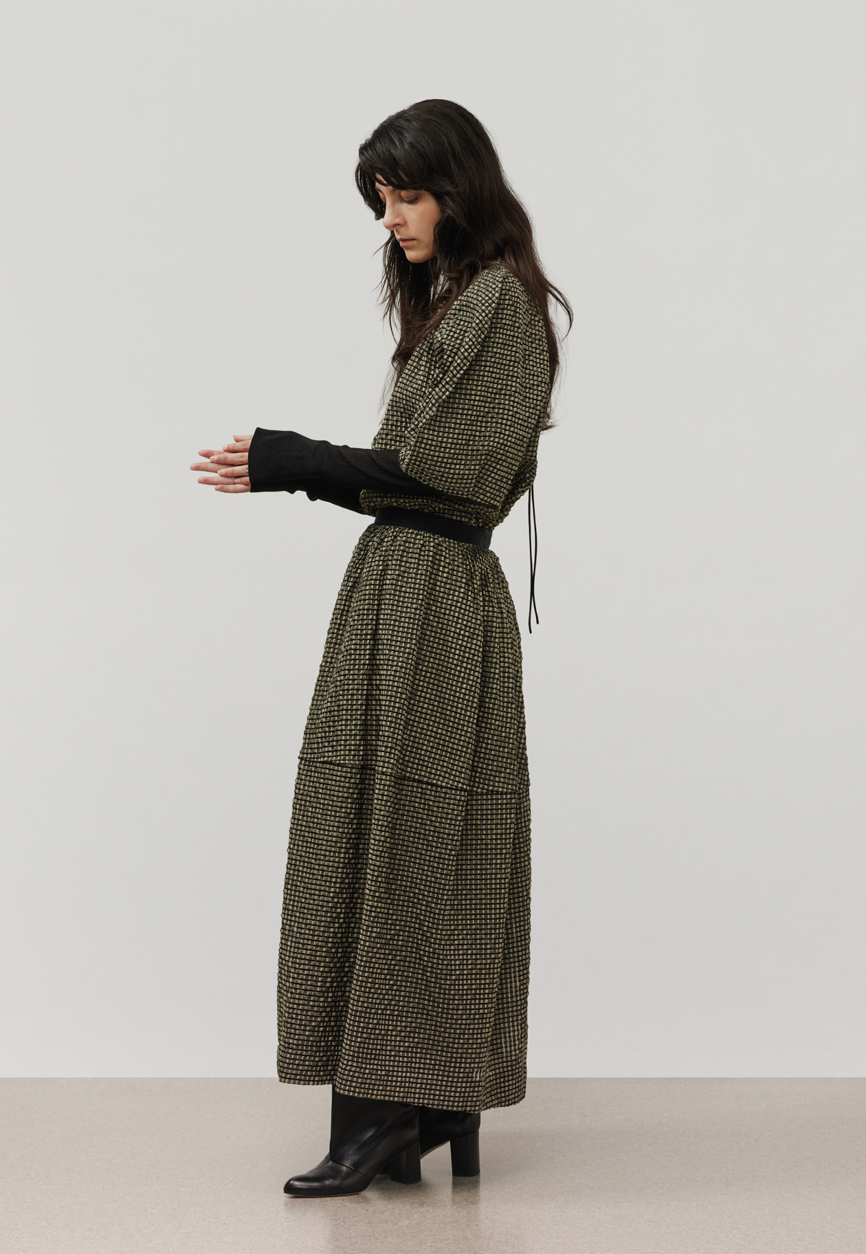 SHEERSUCKER CHECK BLOUSE / シアーサッカーチェックブラウス 詳細画像 Beige 3