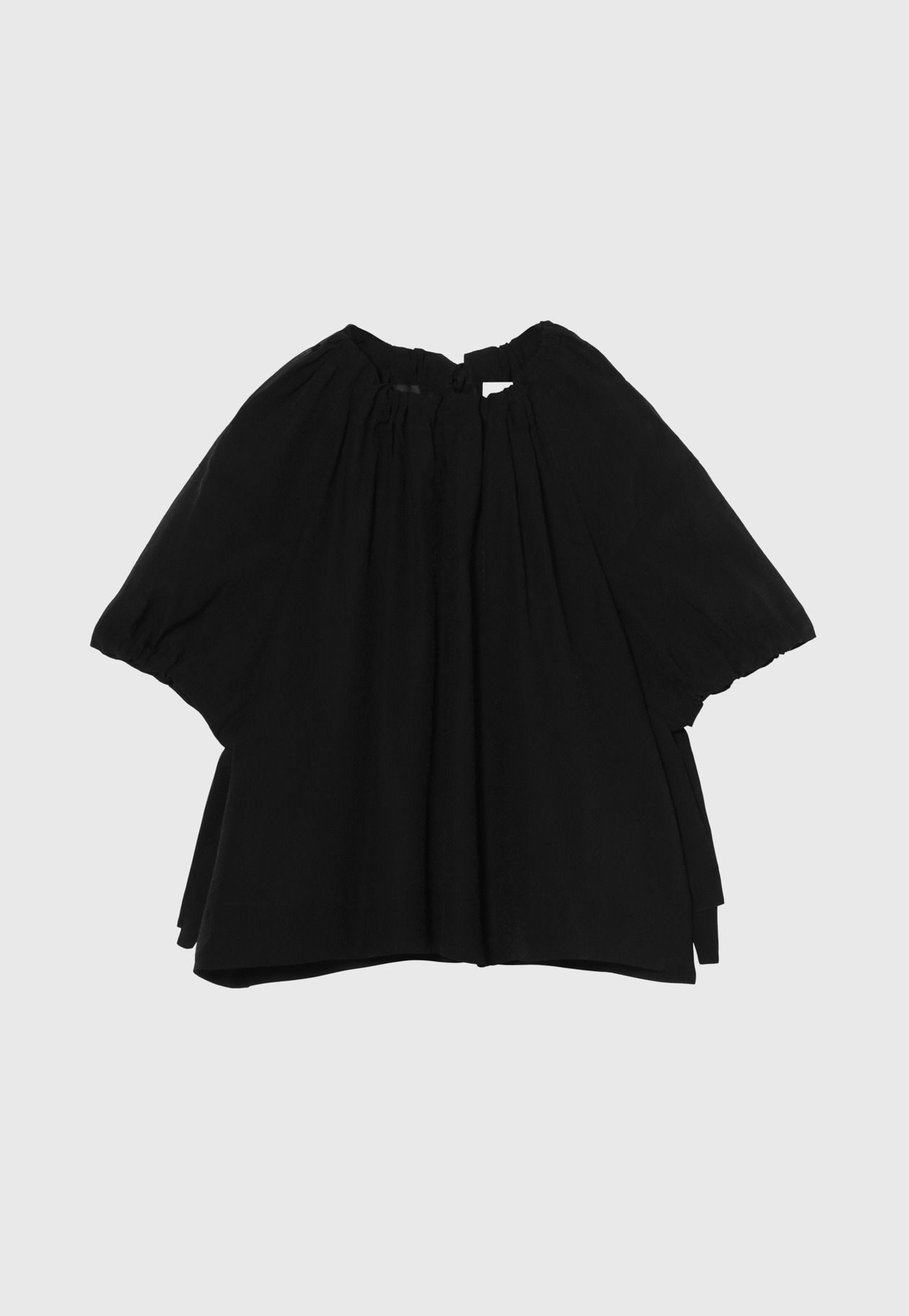 SILKY GATHERED BLOUSE / シルキーギャザーブラウス 詳細画像 Black 1