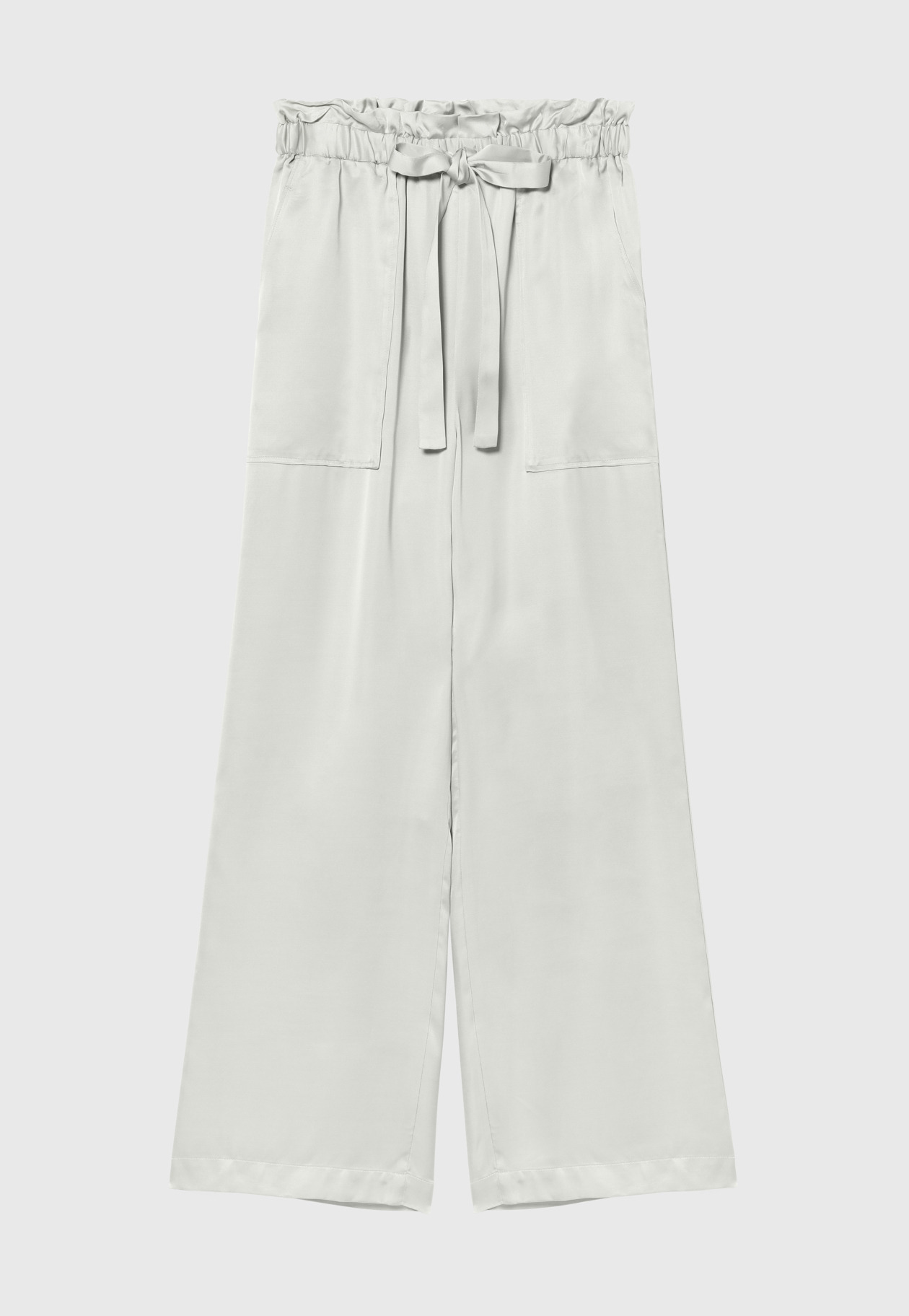 VISCOSE SATIN GATHER PANTS / ヴィスコースサテンギャザーパンツ 詳細画像 L.GY 1
