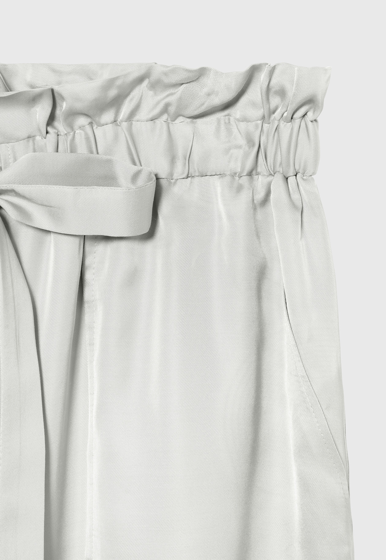 VISCOSE SATIN GATHER PANTS / ヴィスコースサテンギャザーパンツ 詳細画像 L.GY 4