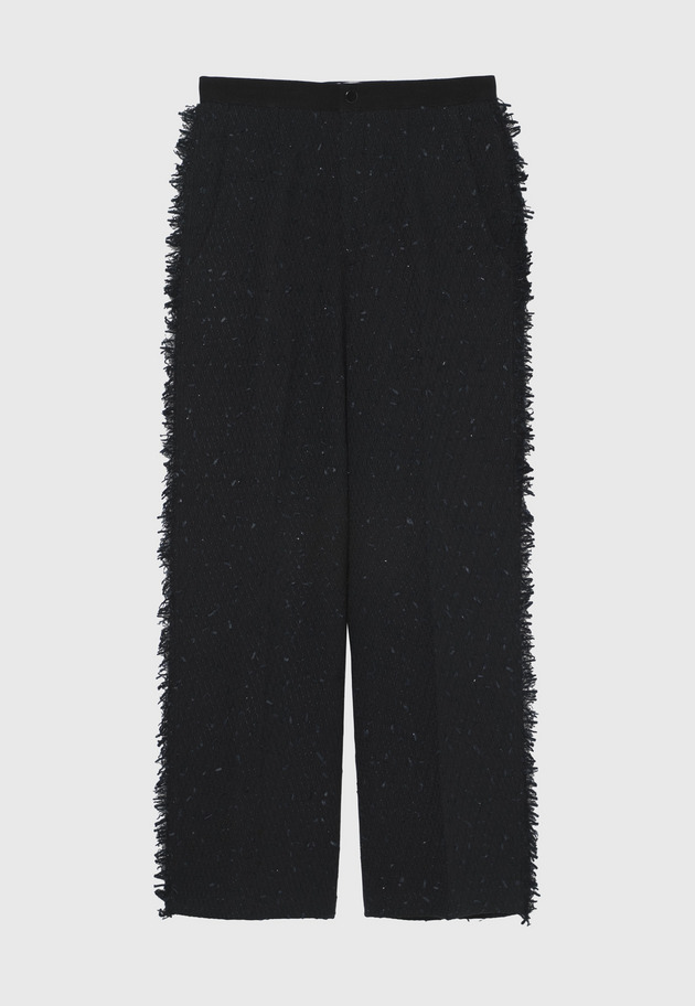 TAPE YARN TWEED PANTS / テープヤーンツィードパンツ 詳細画像 Black 5