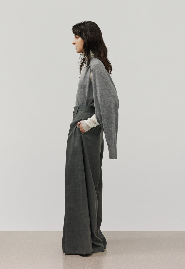 TROPICAL WOOL SUPER WIDE PANTS / トロピカルウールスーパーワイドパンツ 詳細画像 Gray 3