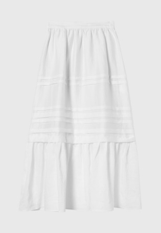 WASHABLE LINEN TUCK GATHER SKIRT / ウォッシャブルリネンタックギャザースカート