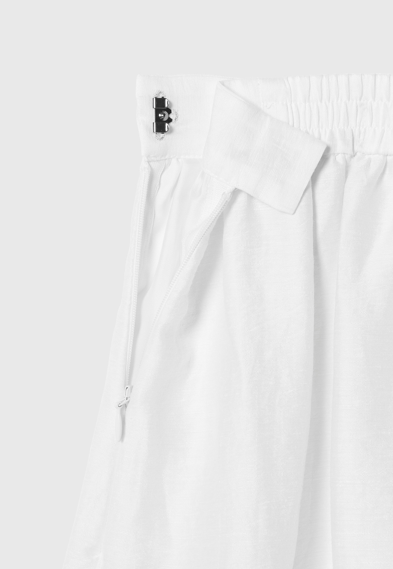 WASHABLE LINEN TUCK GATHER SKIRT / ウォッシャブルリネンタックギャザースカート 詳細画像 White 2