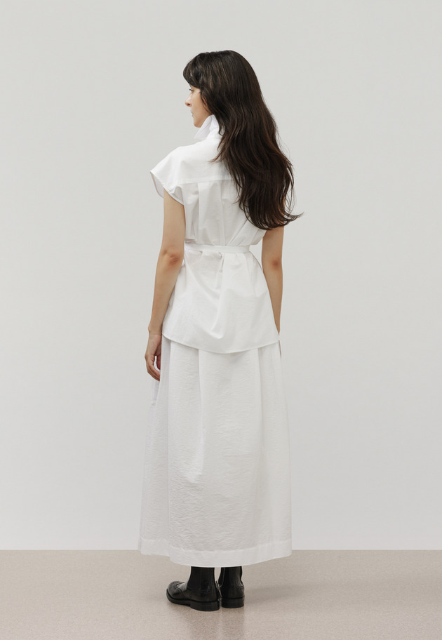 COTTON NYLON WRAP SKIRT / コットンナイロンラップスカート 詳細画像 White 6