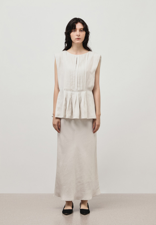 TWILL WASHER BIAS GATHER SKIRT / ツイルワッシャーバイアスギャザースカート 詳細画像 Beige 3
