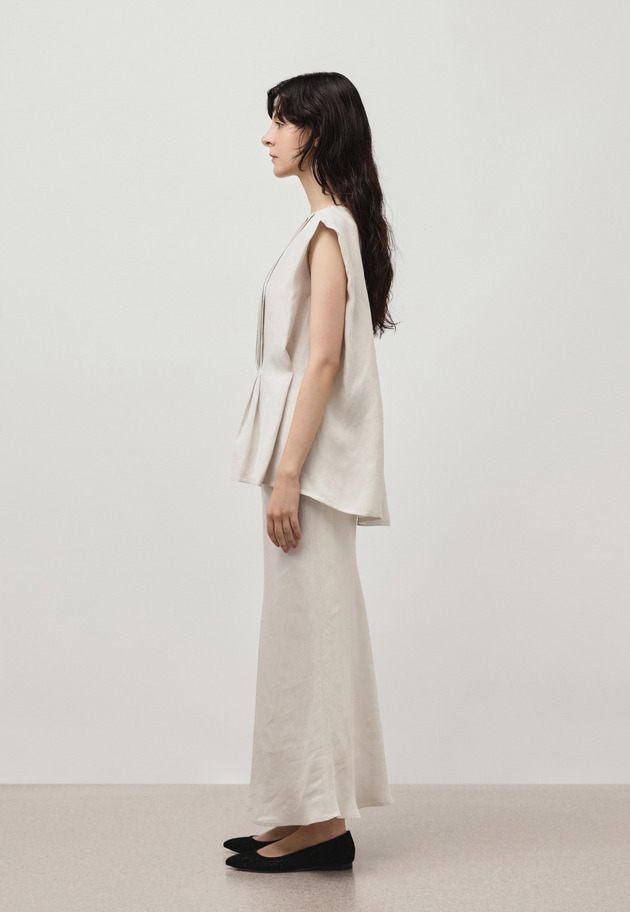 TWILL WASHER BIAS GATHER SKIRT / ツイルワッシャーバイアスギャザースカート 詳細画像 Beige 4