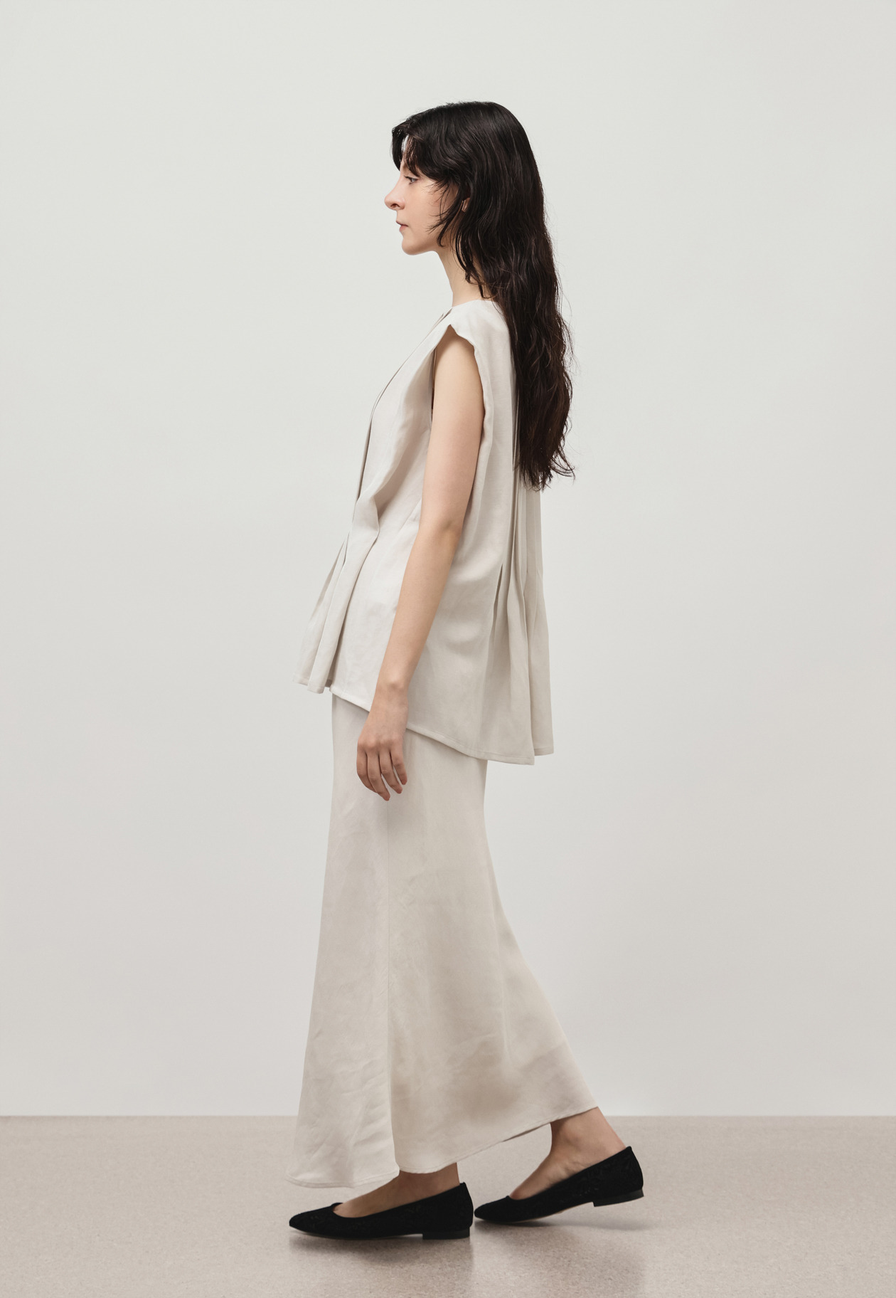 TWILL WASHER BIAS GATHER SKIRT / ツイルワッシャーバイアスギャザースカート 詳細画像 Beige 5
