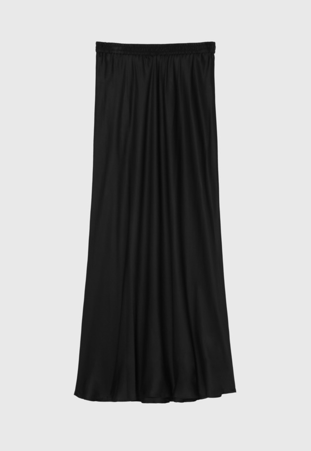 VISCOSE SATIN SKIRT / ヴィスコースサテンスカート 詳細画像 Black 1
