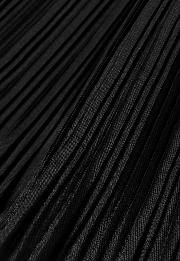 SILK POLYESTER TIERED PLEATS SKIRT / シルクポリエステルティアードプリーツスカート 詳細画像 Black 5