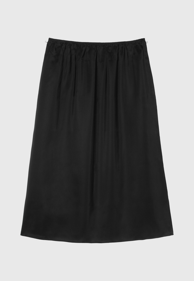SILK POLYESTER TIERED PLEATS SKIRT / シルクポリエステルティアードプリーツスカート 詳細画像 Black 6