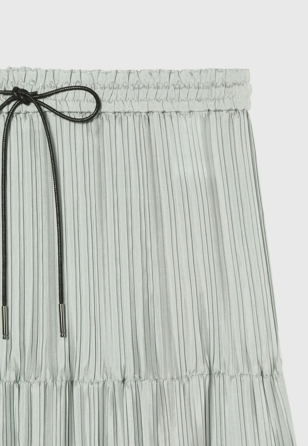 SILK POLYESTER TIERED PLEATS SKIRT / シルクポリエステルティアードプリーツスカート 詳細画像 L.GY 4
