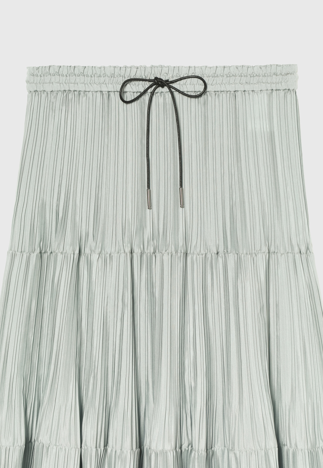 SILK POLYESTER TIERED PLEATS SKIRT / シルクポリエステルティアードプリーツスカート 詳細画像 L.GY 3