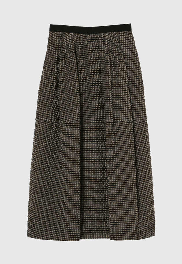 SHEERSUCKER CHECK SKIRT / シアーサッカーチェックスカート 詳細画像 Beige 1