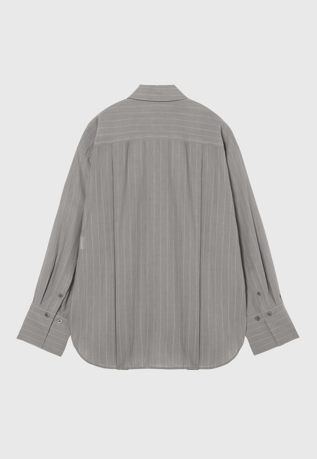 SHEER STRIPE CPO SHIRT / シアーストライプCPOシャツ 詳細画像 Gray 2
