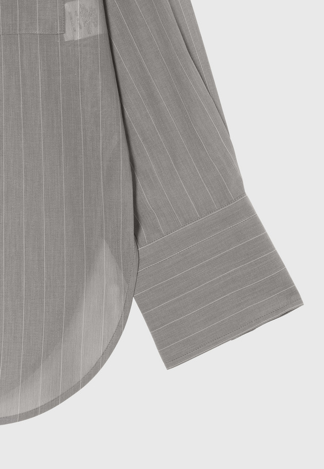 SHEER STRIPE CPO SHIRT / シアーストライプCPOシャツ 詳細画像 Gray 4