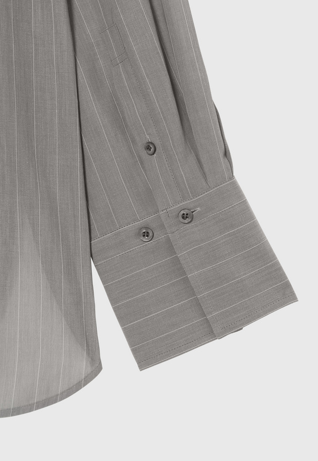 SHEER STRIPE CPO SHIRT / シアーストライプCPOシャツ 詳細画像 Gray 5