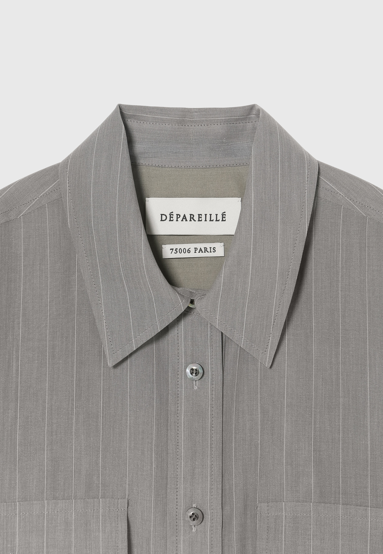 SHEER STRIPE CPO SHIRT / シアーストライプCPOシャツ 詳細画像 Gray 3