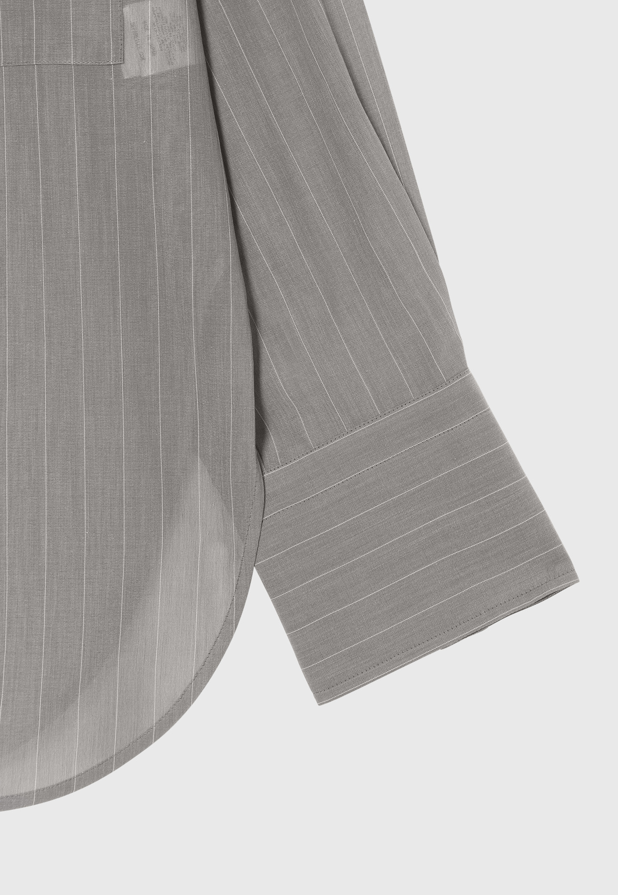 SHEER STRIPE CPO SHIRT / シアーストライプCPOシャツ 詳細画像 Gray 4