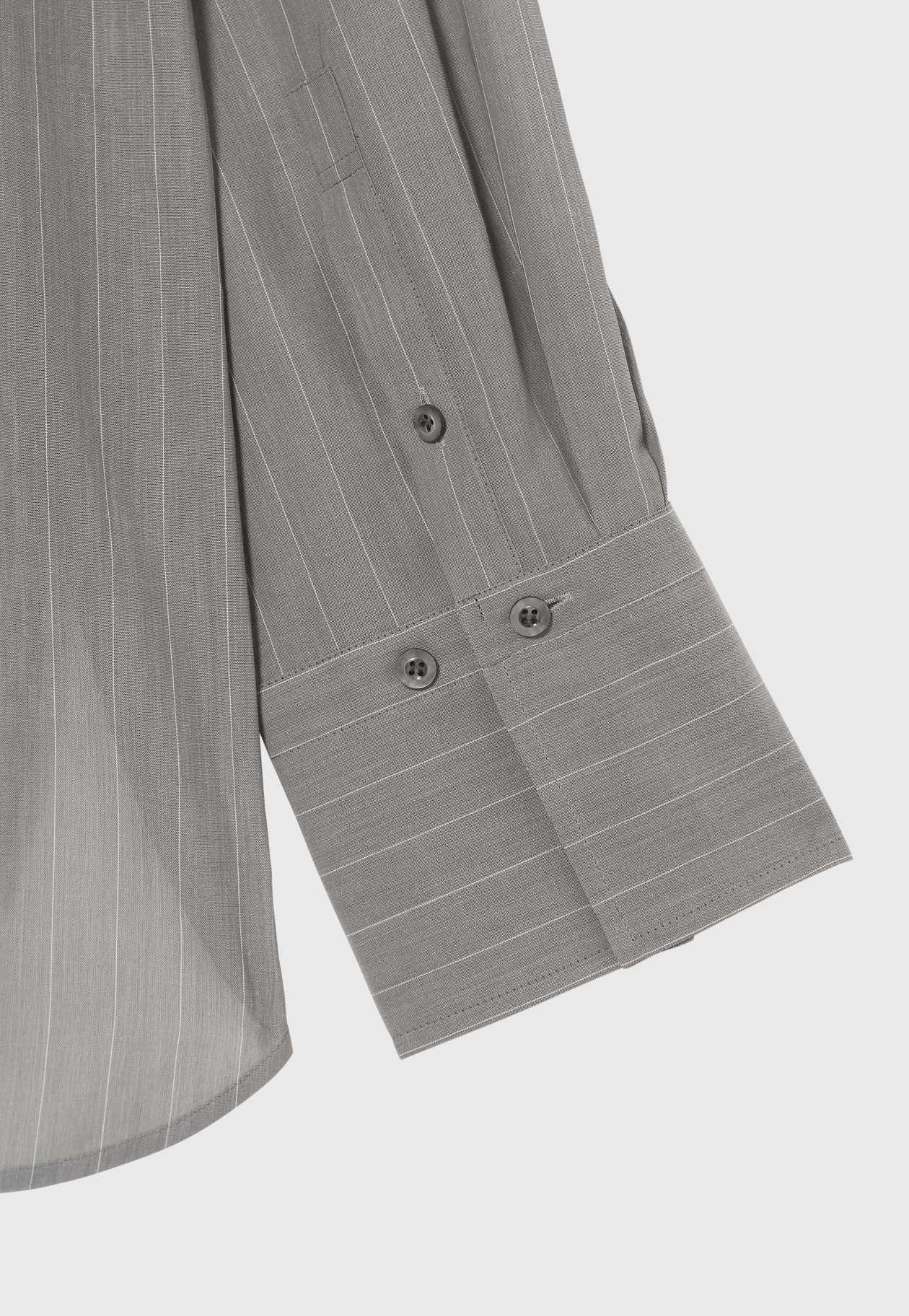 SHEER STRIPE CPO SHIRT / シアーストライプCPOシャツ 詳細画像 Gray 5