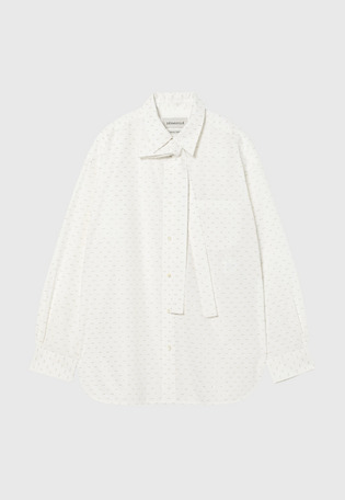 COTTON LAME JACQUARD BOW SHIRT / コットンラメジャガードボウシャツ