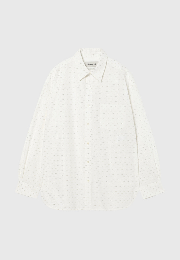 COTTON LAME JACQUARD BOW SHIRT / コットンラメジャガードボウシャツ 詳細画像 White 2