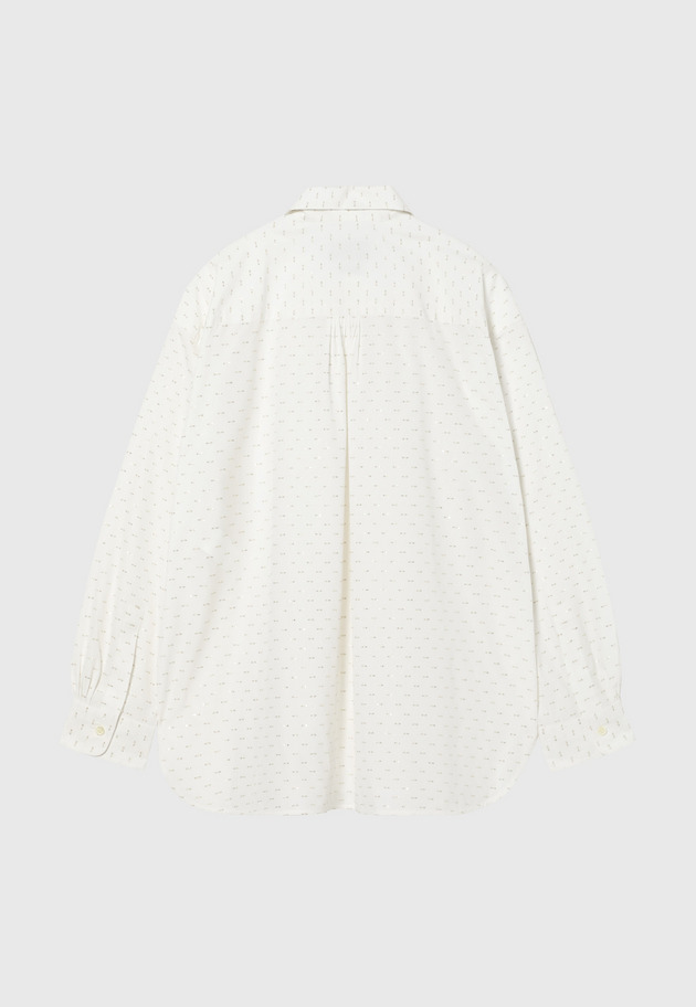 COTTON LAME JACQUARD BOW SHIRT / コットンラメジャガードボウシャツ 詳細画像 White 3