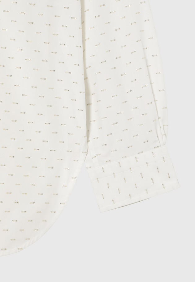 COTTON LAME JACQUARD BOW SHIRT / コットンラメジャガードボウシャツ 詳細画像 White 5