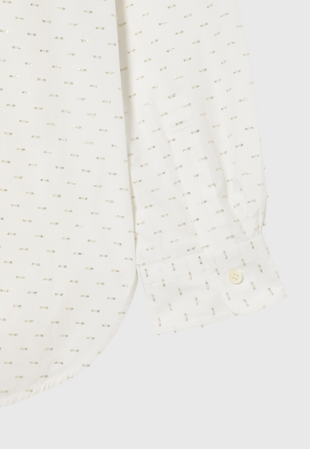 COTTON LAME JACQUARD BOW SHIRT / コットンラメジャガードボウシャツ 詳細画像 White 6