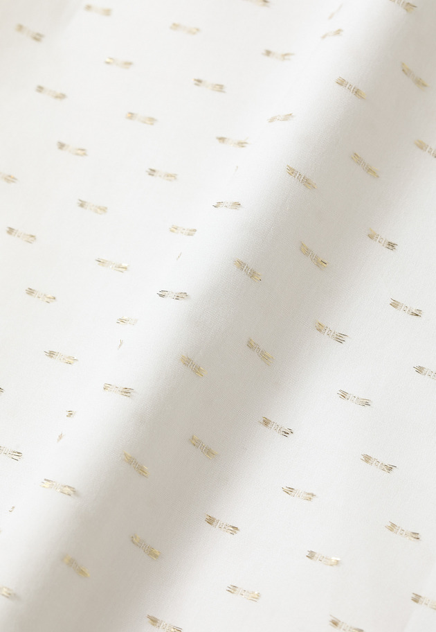 COTTON LAME JACQUARD BOW SHIRT / コットンラメジャガードボウシャツ 詳細画像 White 9