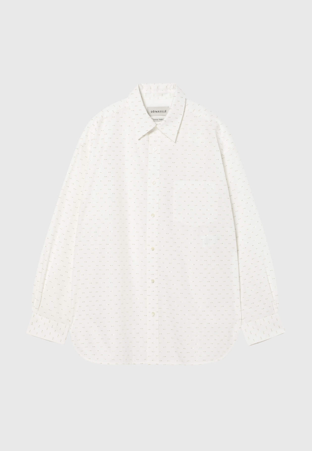 COTTON LAME JACQUARD BOW SHIRT / コットンラメジャガードボウシャツ 詳細画像 White 2