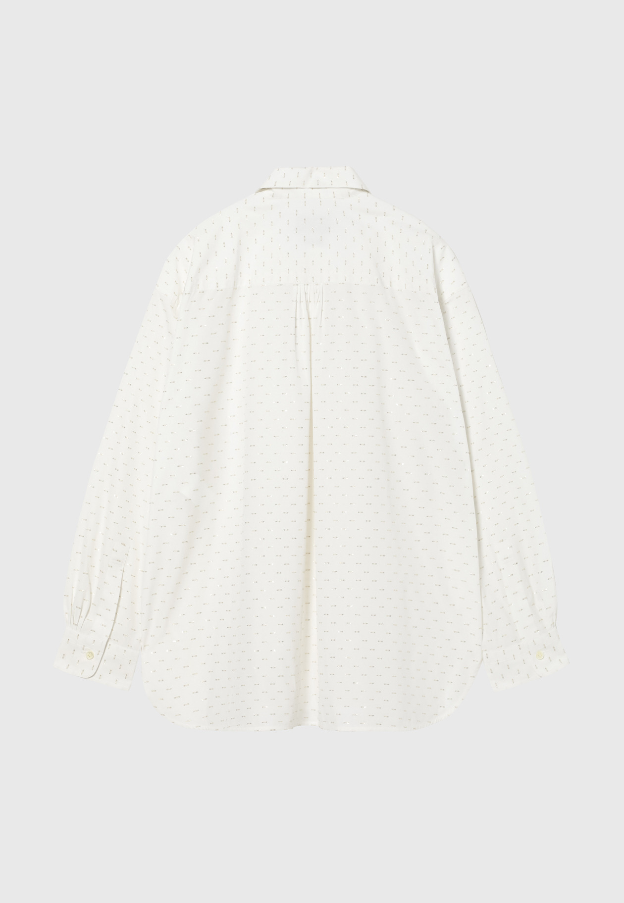 COTTON LAME JACQUARD BOW SHIRT / コットンラメジャガードボウシャツ 詳細画像 White 3