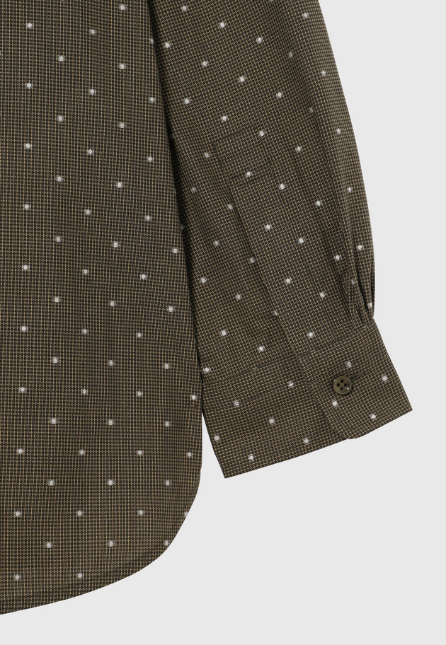 CHECK DOT JACQUARD BOW SHIRT / チェックドットジャガードボウシャツ 詳細画像 Brown 6