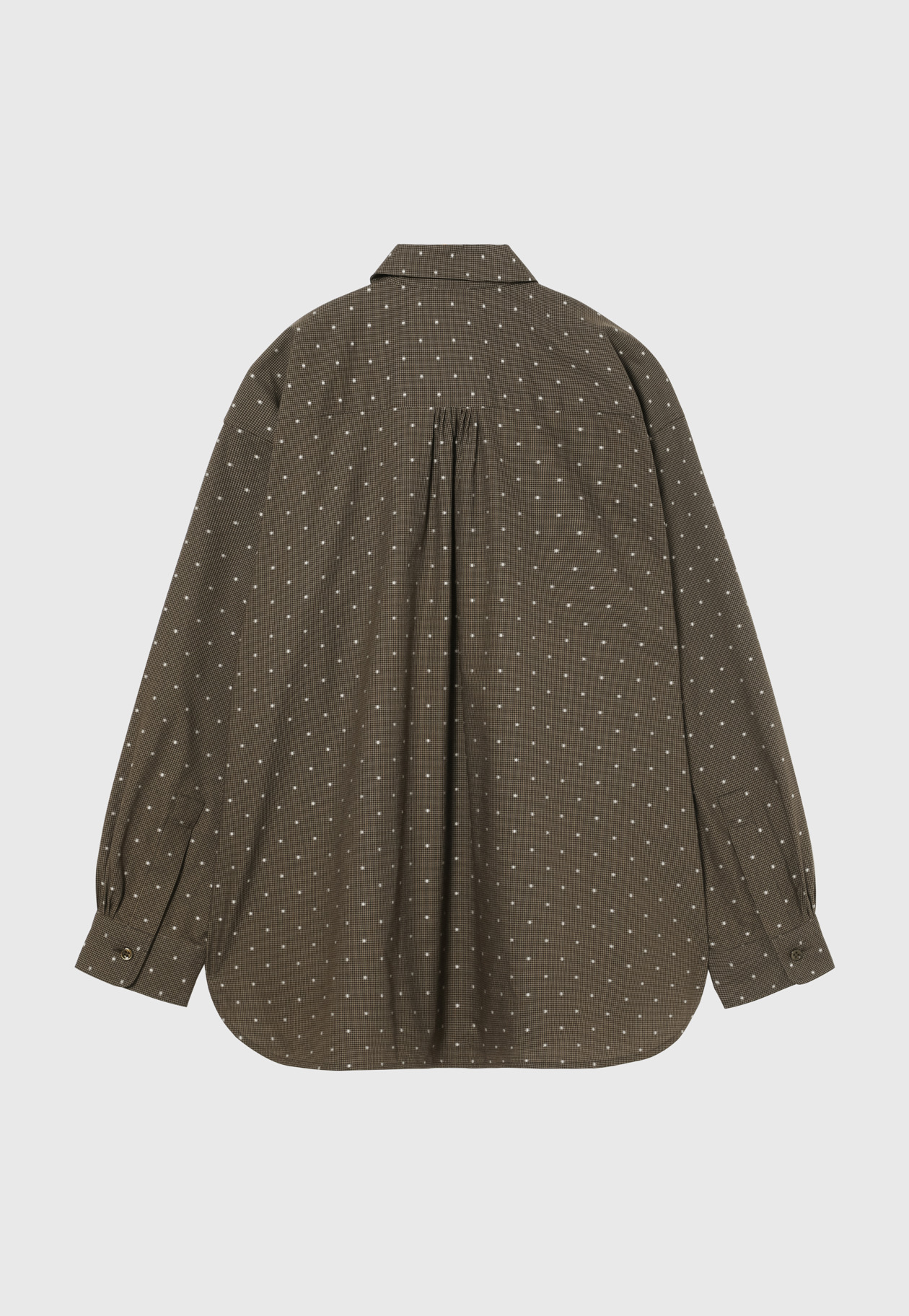 CHECK DOT JACQUARD BOW SHIRT / チェックドットジャガードボウシャツ 詳細画像 Brown 3