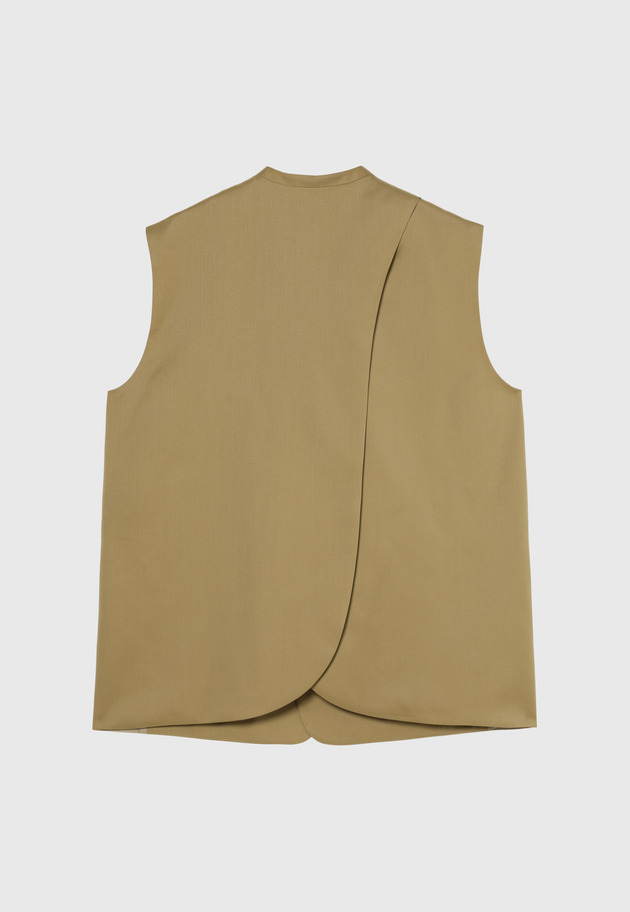 WOOL GABARDINE GILET / ウールギャバジンジレ 詳細画像 Camel 9