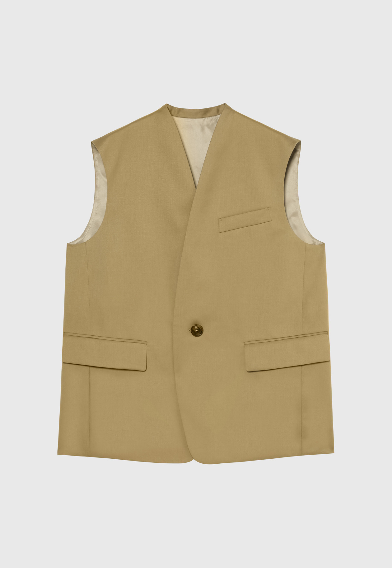 WOOL GABARDINE GILET / ウールギャバジンジレ 詳細画像 Camel 8