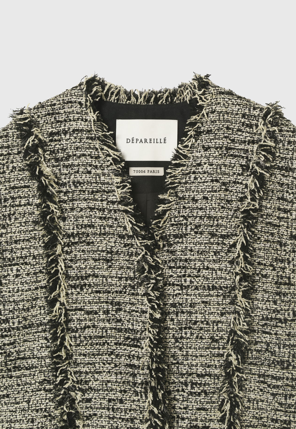 FANCY TWEED V NECK GILET / ファンシーツィードVネックジレ 詳細画像 Black 9