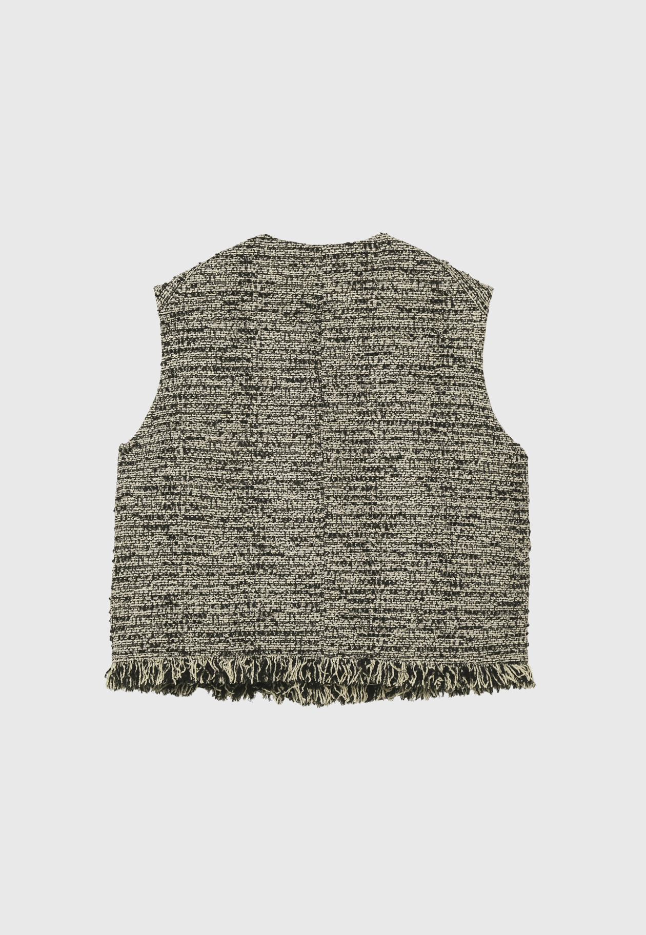 FANCY TWEED CREW NECK GILET / ファンシーツィードクルーネックジレ 詳細画像 Black 8