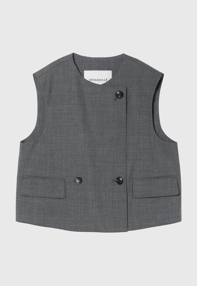 TROPICAL WOOL GILET / トロピカルウールジレ 詳細画像 Gray 1