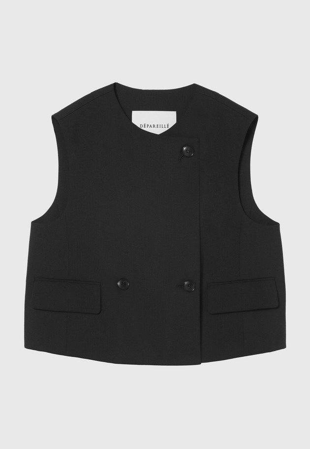 TROPICAL WOOL GILET / トロピカルウールジレ 詳細画像 Black 6