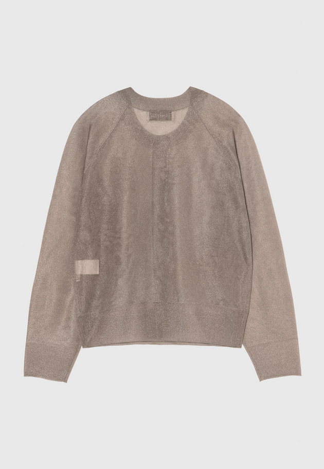 LAME SHEER DOLMAN CARDIGAN / ラメシアードルマンカーディガン 詳細画像 Brown 2